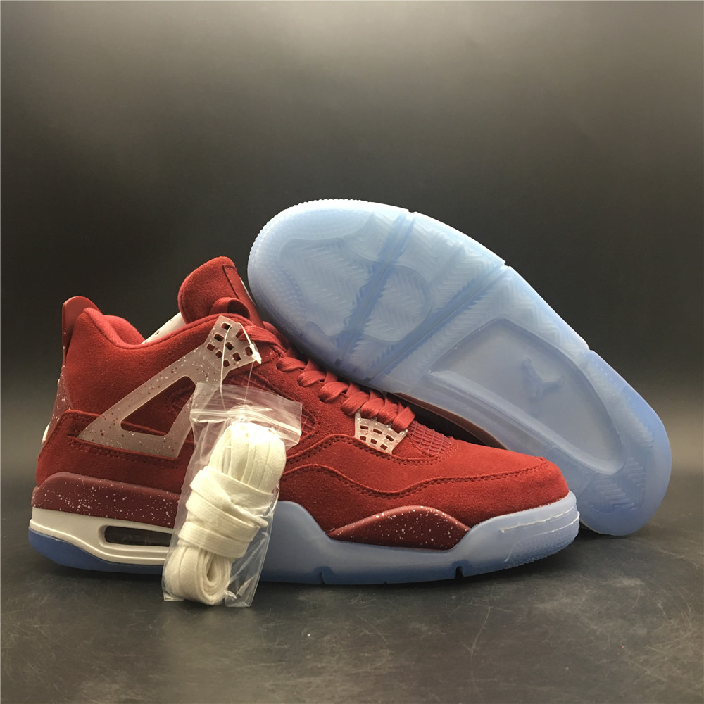 2019 Men Jordan 4 Retro Red Blue Sole Shoes